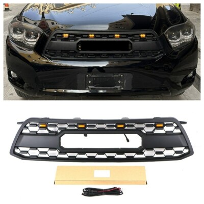 Black Front Grille Fits For Toyota Highlander 2008-2010 Upper Grille W ...