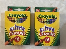 2010 Crayola Multi Colored Glitter Crayons 16 Count - 2 Pack Lot