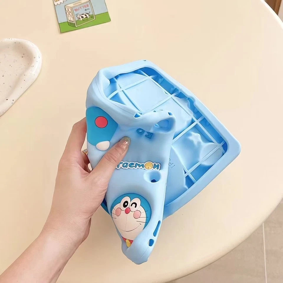 NEW Doraemon Silicone Stand Kid Case Cover For iPad Air Pro 11 inch M2 M4 2024 - Image 3 of 4