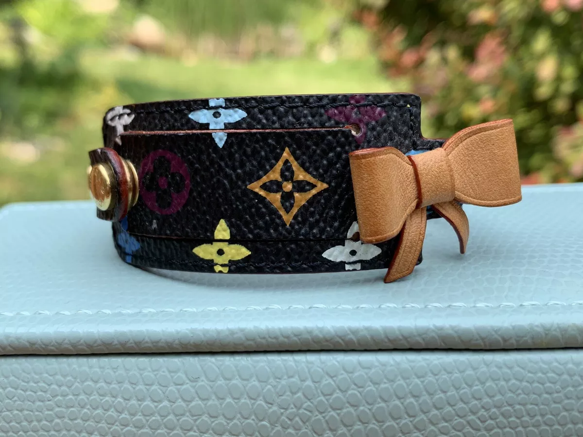 Louis Vuitton LV Murakami Monogram Black Multi Color Leather Bow