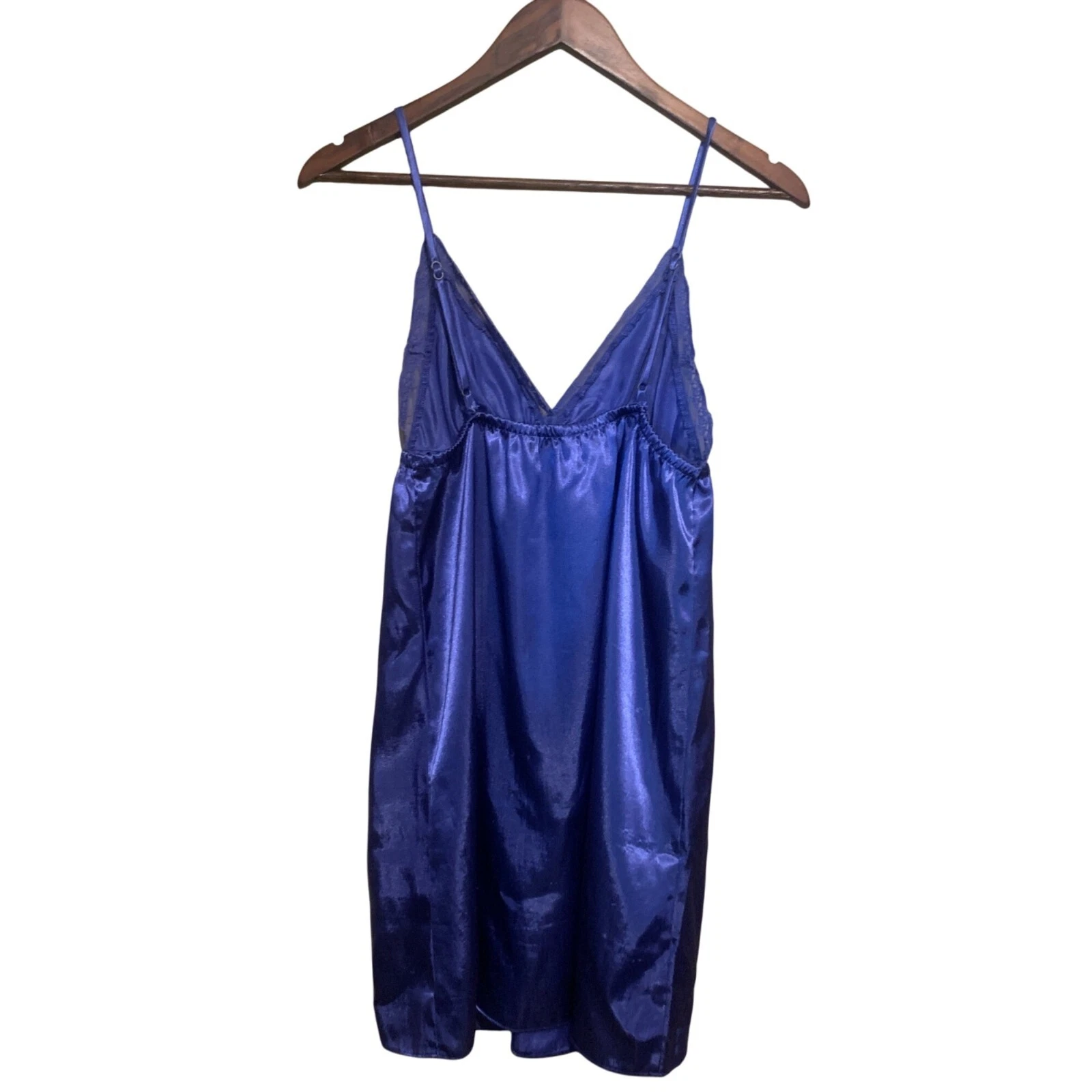 UNDERCOVER Vestito donna vintage lilla e lavanda raso babydoll slip orlo pizzo blu taglia M Y2K