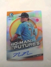 Max Meyer 2021 Bowman Chrome 40-Man Futures Orange Auto /25 And Auto /99
