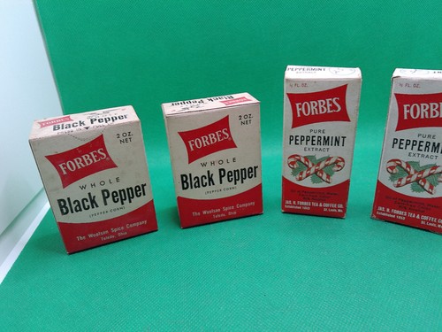 Forbes spices box black pepper garlic onion salt peppermint vintage lot 6 - Picture 3 of 5
