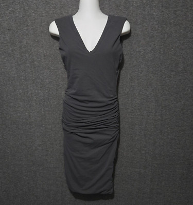 Standard James Perse Dress Womens 1 Small Gray Tank Ruched Bodycon Sleeveless