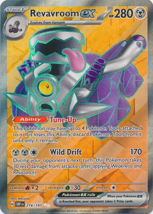 Revavroom ex -  216/197 Ultra Rare Obsidian Flames Pokemon TCG