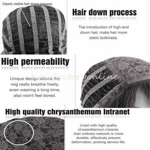 New Charming Sexy Ash Blonde Medium Women’s Straight Fashion Wig Hair - Picture 5 of 6