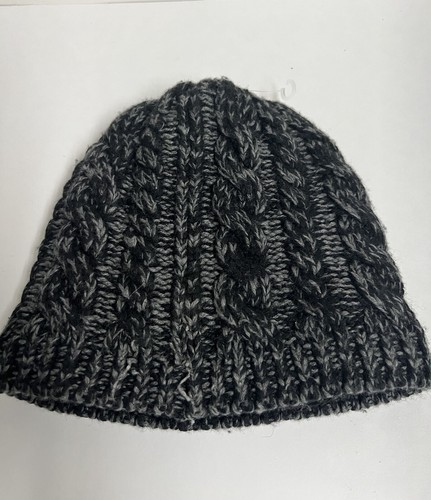 The North Face Gray Black Cable Knit Wool Blend Beanie Winter Hat - Picture 2 of 9