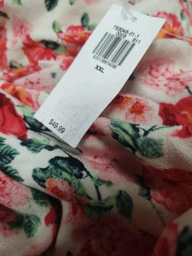 Old Navy Maxi Dress Womens 2XL Multicolor Floral Asymmetrical Hem NWT - Picture 11 of 11