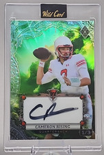 Cameron Rising 1/3 2024 Wild Card PRC Rookie Auto Green Holo Utah Utes SSP. rookie card picture