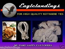 100 7" Elastic Rotisserie Cooking rubber Ties for Original Ronco or Showtime  