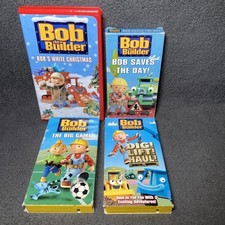 VHS Bob The Builder Lot Of 4- The Big Game, Bob Saves The Day, Dig Lift Haul