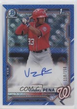 2021 Bowman Chrome Prospect HTA Choice Refractor 118/150 Viandel Pena Auto 0h29