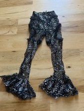 Black Stretch Sequin Pants Women Size Small