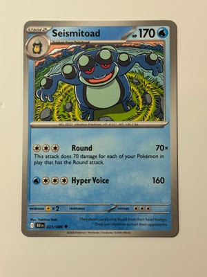 2025 Pokemon Black Bolt English BLK EN 021/086 Seismitoad | eBay