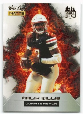 2022 Malik Willis Wild Card Matte White Rookie Heat Orange