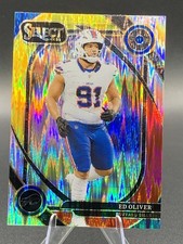 2024 Panini Select - Club Level Ed Oliver #254 Red & Yellow Shock Prizm