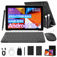 10,1-Zoll-Tablet Android 16 Dual-Kamera 64 GB Speicher IPS LCD WLAN 20GB …