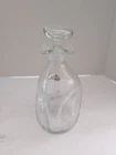 Vintage MCM Blenko Glass Pinched decanter Clear Crackle W/stopper