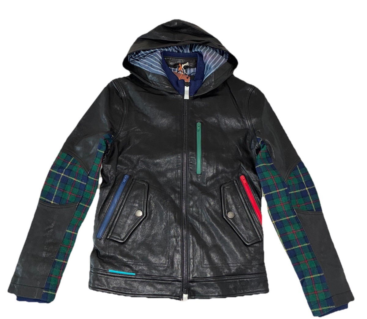 Chevignon France Jacket Men's XS Black Italian Lamb Leather Mixed