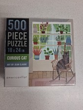 500 Piece Curious Cat Jigsaw Puzzle Art by Jean Claude New Sealed Box