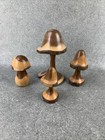 Set of 4 Decorative Wooden style Mushrooms, 11 -  17 cm approx tall