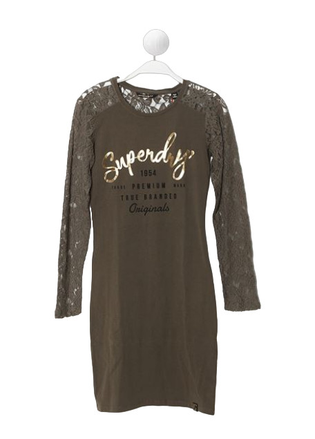 SuperDry Riley Minikleid mit Spitzenbesatz M 