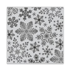 Hero Arts "HAND DRAWN SNOWFLAKES" Background Cling Bold Prints Stamp 6"x6"