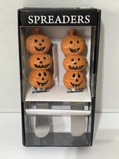 Halloween Boston International Spreaders Butter Cheese Stacked Pumpkins New