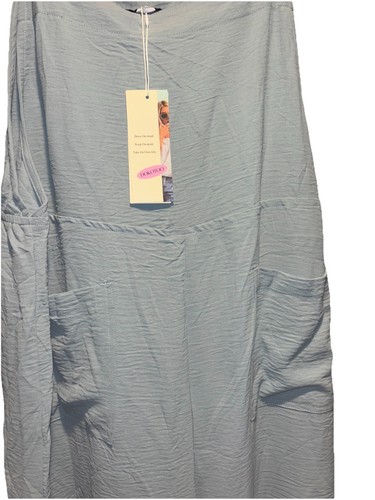 Dokotoo Wide Leg Overalls Jumpsuit Sleeveless Pant Pockets Mint 2XL. NEW - Picture 2 of 3