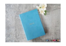 LEATHERKIND Personalised Preciso Leather Journal A5 Aeroblue, Handmade in Italy
