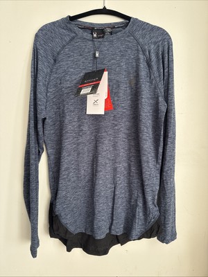 Spyder Active Mens Breathable Stretch Long Sleeve Top Size M SPM105 Heather Blue