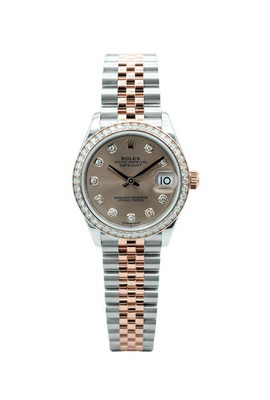 2017 Rolex Datejust 31mm Rose Gold & Steel Diamond Bezel Watch