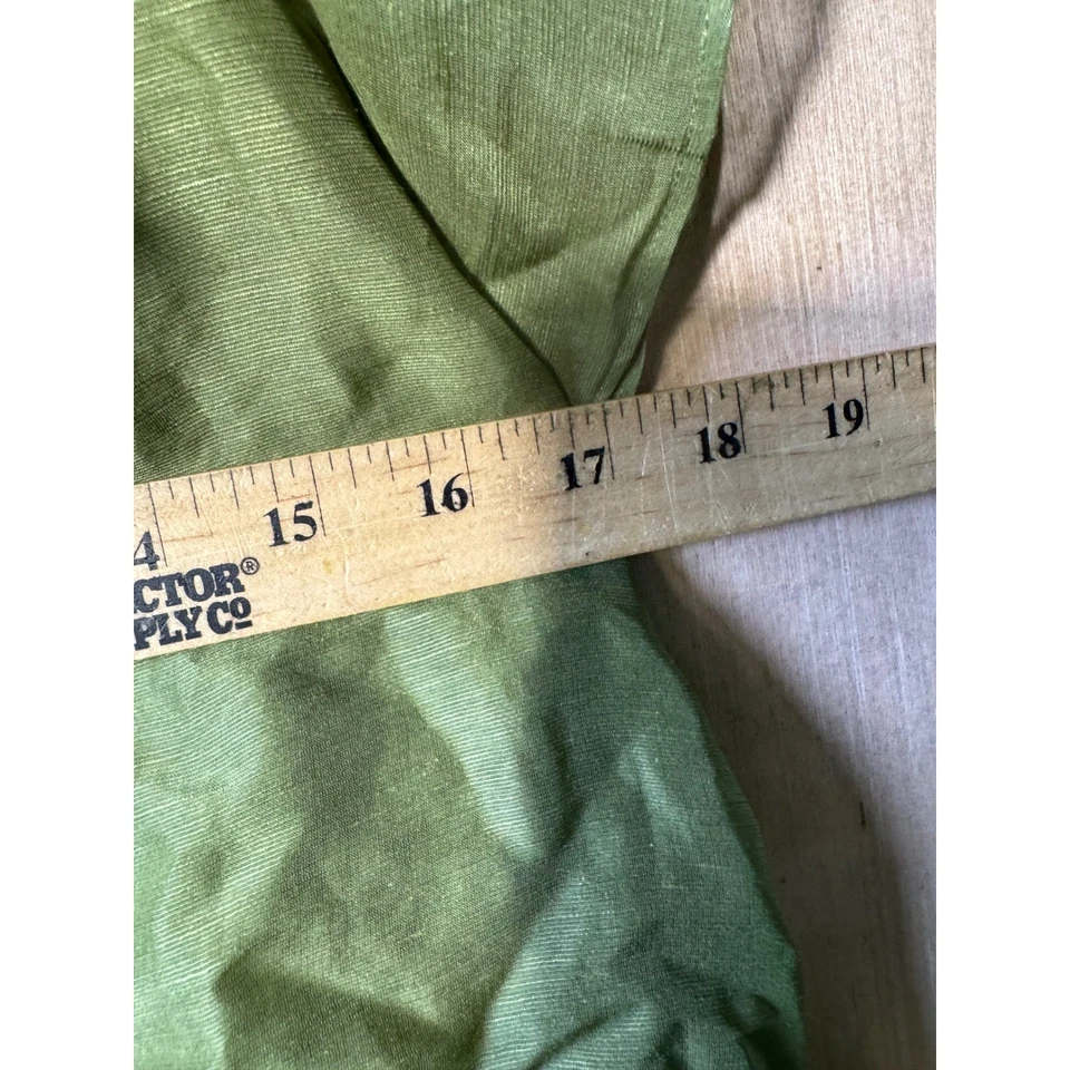 Blusa Top Lucchese Bootmaker $265 Verde Oliva Seda Lino Volantes Para Mujer Talla S Foto 3 de 4