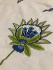 Pottery Barn Queen Embroidered Duvet Cover Blue Green Floral — photo 2