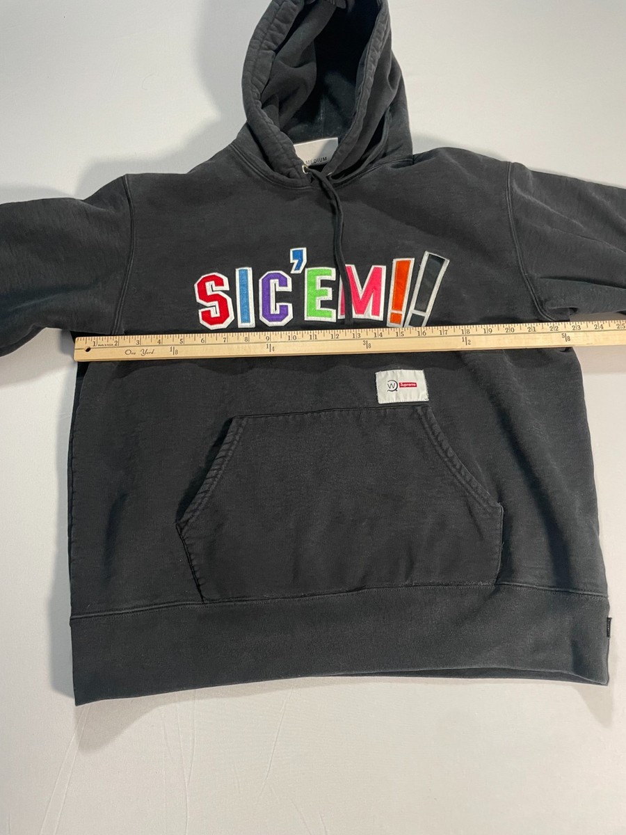 SUPREME × WTAPS Sic'em! Hooded Sweatshirt Men's Size M Black | eBay