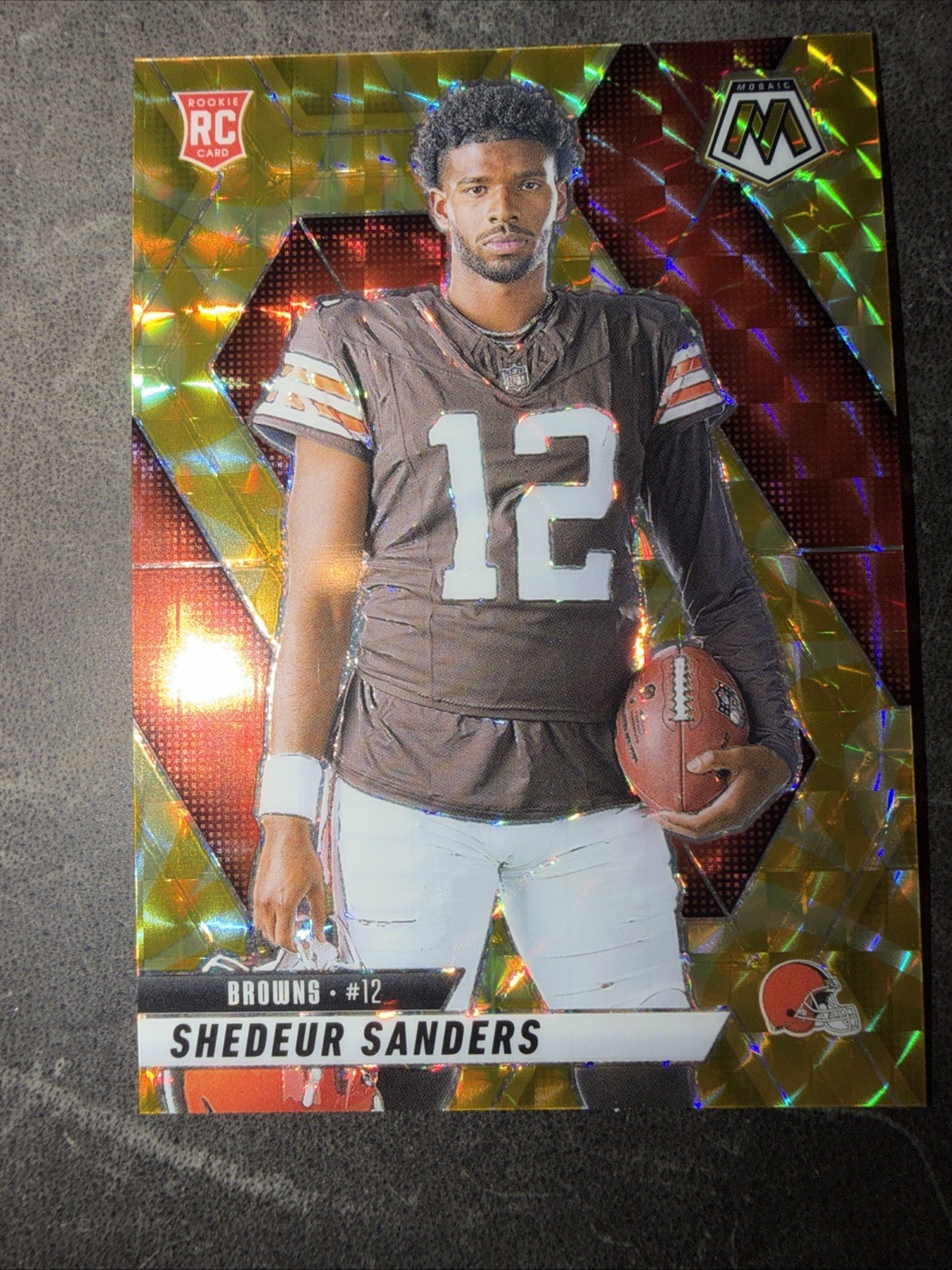 2025 Panini Mosaic - Shedeur Sanders Reactive Yellow Rookie Variation #290 (RC)