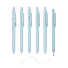 6Pcs 0.5mm Retractable Pens, Dark Blue Gel Ink,Deep Blue