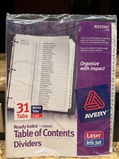 Avery 11128 Ready Index Table of Contents  31...