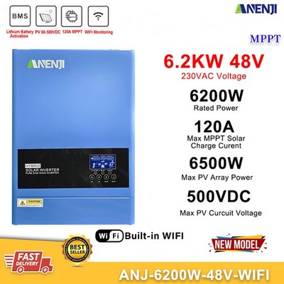 6200W Hybrid MPPT Solar Wechselrichter Off Grid 500V Inverter Reine Sinuswelle
