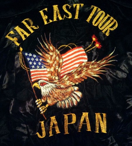 VTG Sukajan Jacket USA Flag Dark Purple Black Velvet Embroidered Souvenir Korea - Picture 6 of 12