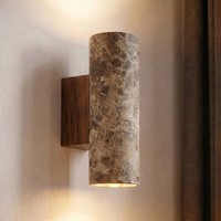 Lucande Wandleuchte, Wandlampe Innen 'Tavira' (Modern) In Braun Aus Stein (2 Fla