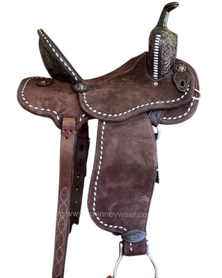 Western Horse Saddle Barrel Racing Equestrian Racer Trail Tooled Carved