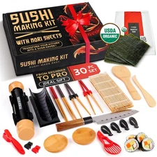 30 Pcs Sushi Making Kit – Sushi Bazooka Maker Kit with Nori Sheets for Sushi,...
