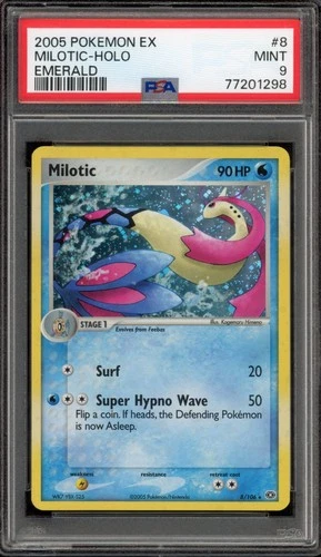 Pokemon Milotic EX Emerald Holo Rare #8 PSA 9 Mint