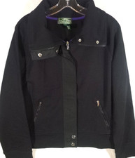 Lauren Active-Ralph Lauren-Womens Jacket-Zip Up-Large-Black-Casual-Pop Up Collar