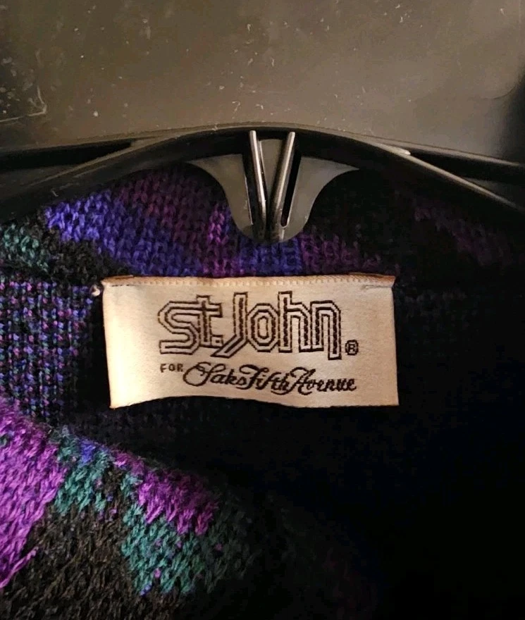 Suéter púrpura St John For Saks Fifth Avenue cachemir para mujer talla 10 Foto 3 de 3