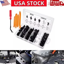 100Pcs Car Rivet Retainer Clips Trim Molding Push Pin Clips w/ Fastener Remover