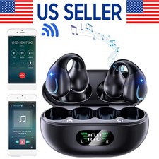 Bluetooth 5.3 Wireless Earbuds Ear Clip Bone Conduction Headphones Sport Headset
