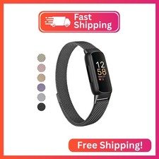 Vanjua for Fitbit Inspire 3 Bands Women Men, Stainless Steel Metal Mesh Loop Adj