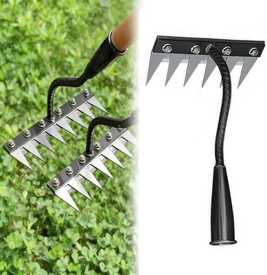 Iron Weeding Rake Head: 5-8 Teeth Heavy Duty Manganese Steel 